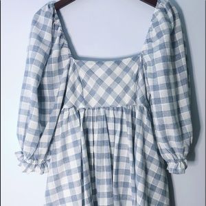 Blue and White Plaid Dress